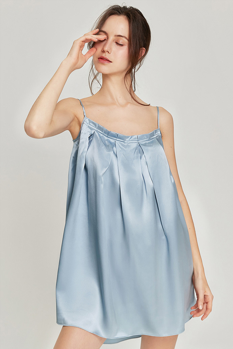 100% Mulberry Silk Loose Bandeau Nightgown Loungewear