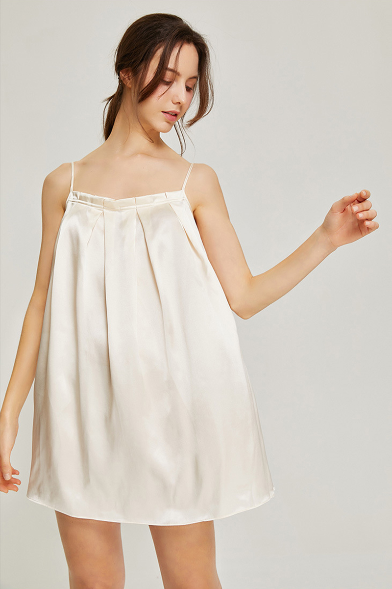 100% Mulberry Silk Loose Bandeau Nightgown Loungewear