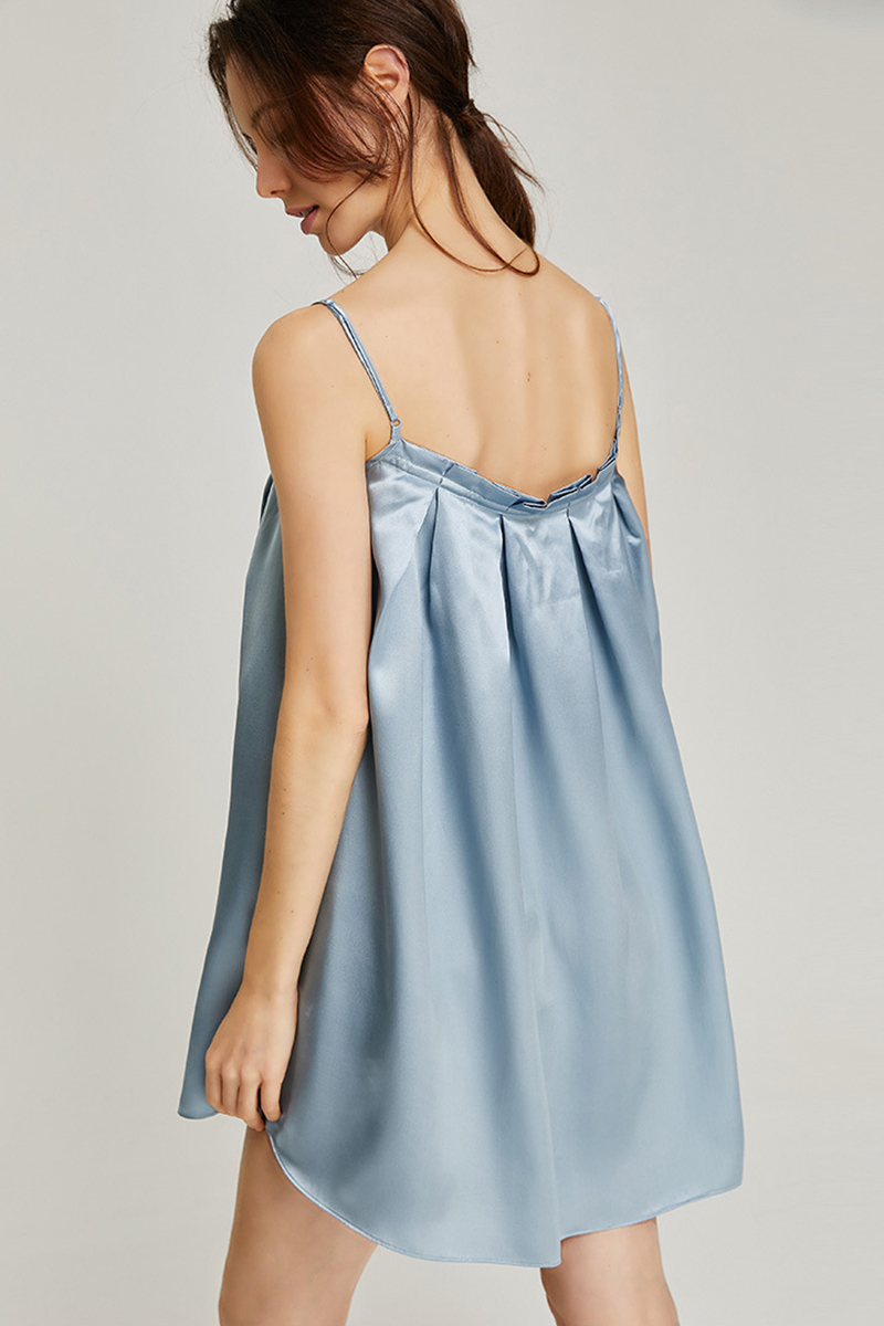 100% Mulberry Silk Loose Bandeau Nightgown Loungewear