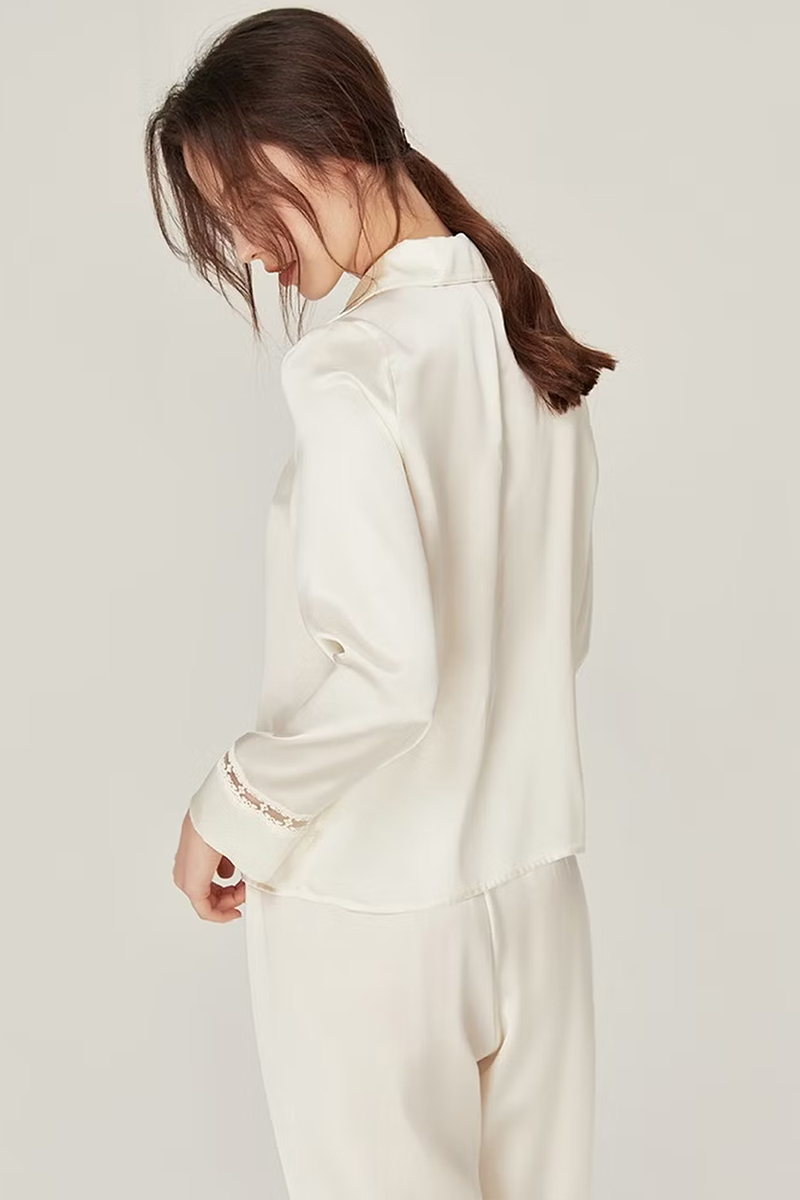 100% Mulberry Silk Long Sleeve Pajama Set