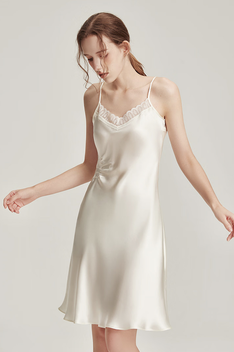 100% Mulberry Silk Elegant Silk Morning Robe Set Women Sleepwear