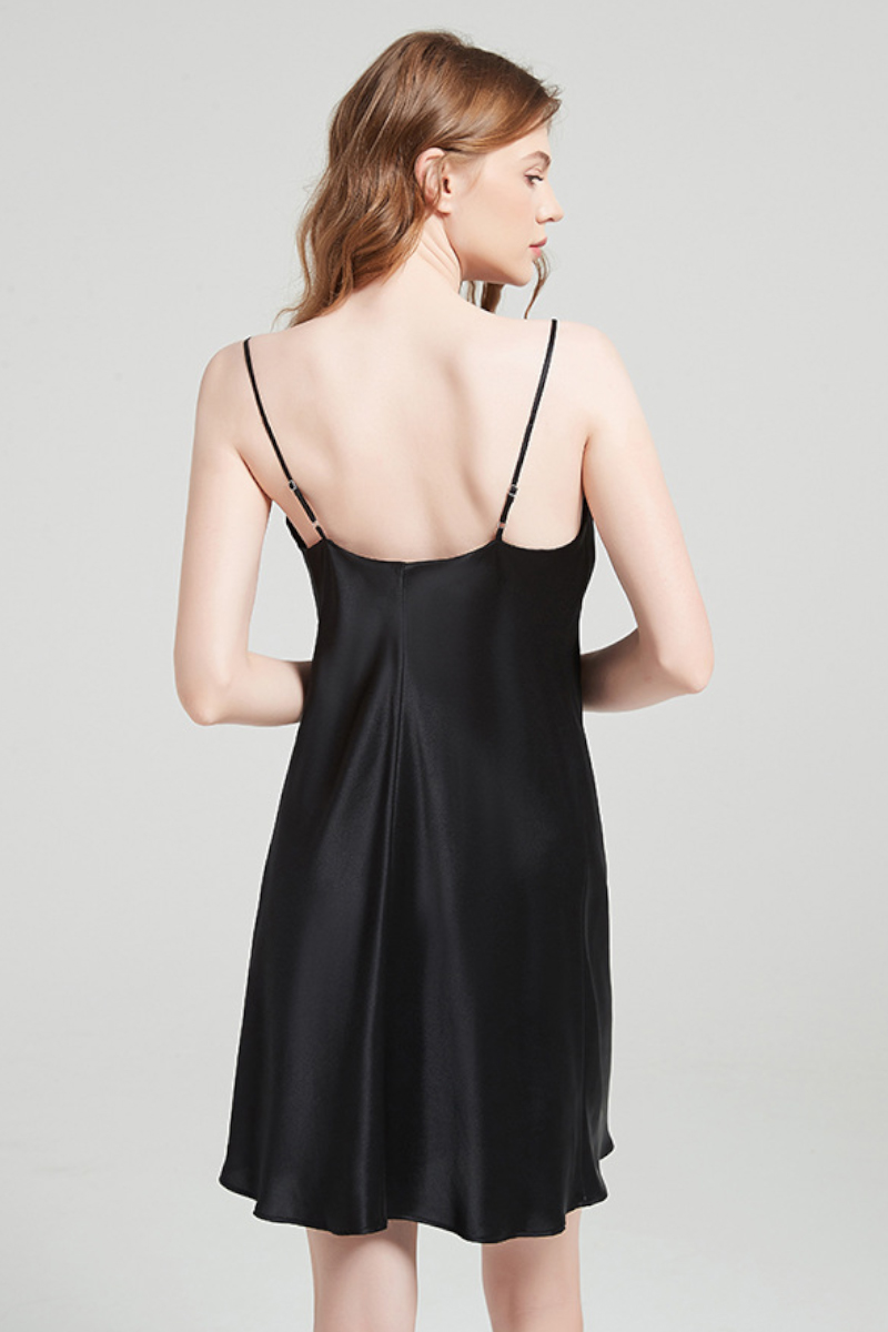 100% Mulberry Silk Cowl Neck Slip Nightgown