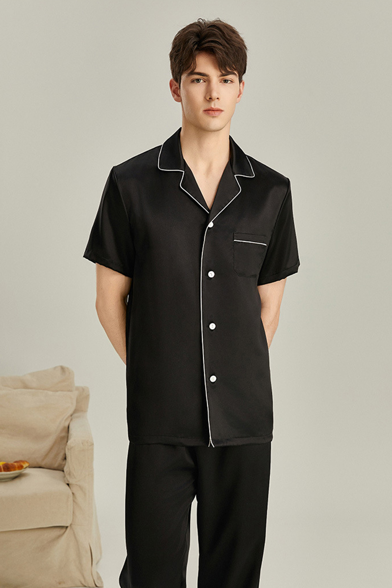 19 Momme Heavy Mulberry Silk Men's Short Sleeve Pajama Set