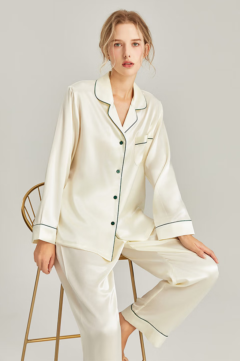 19 Momme Heavy Mulberry Silk 2-Piece Pajama Set