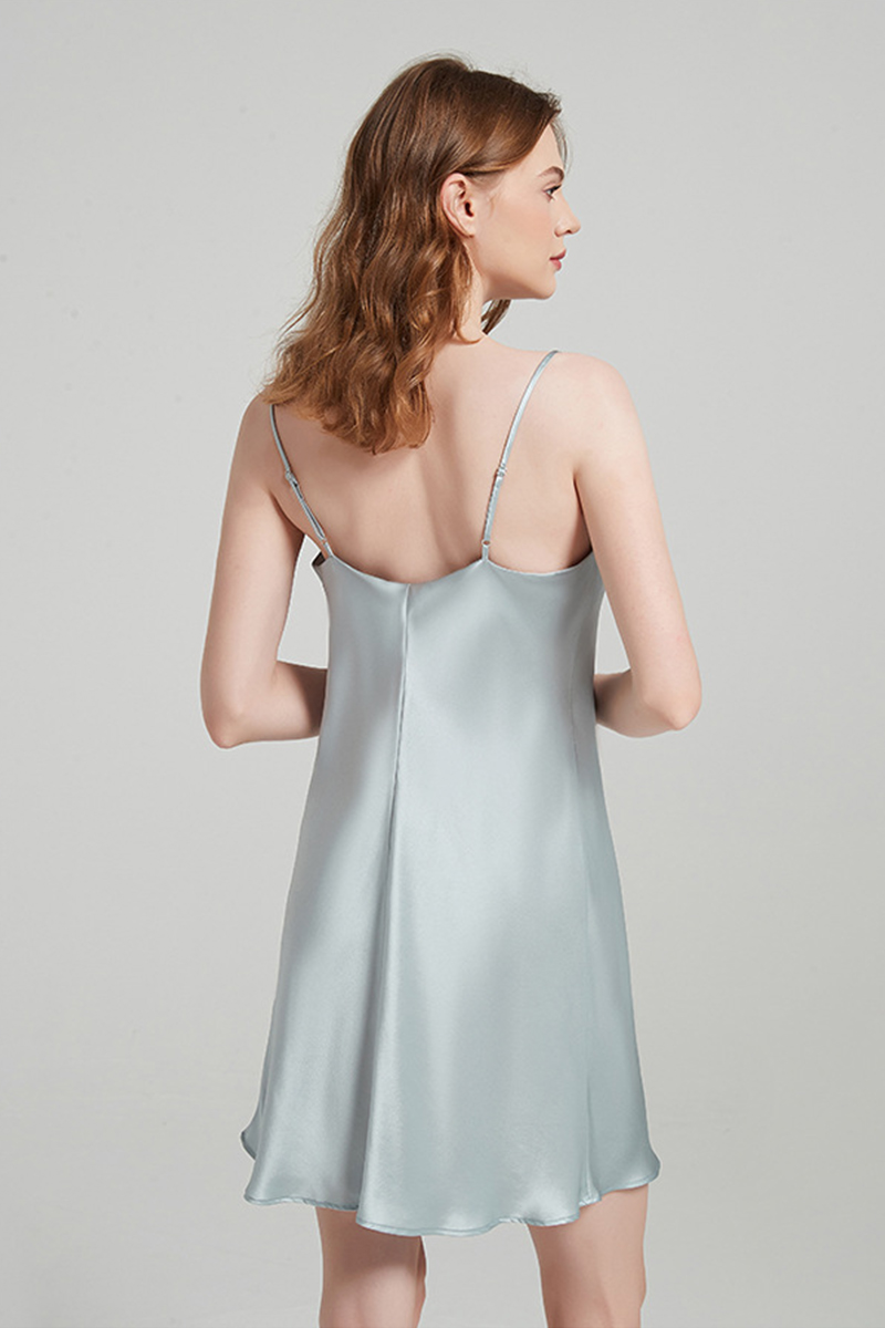 100% Mulberry Silk Cowl Neck Slip Nightgown