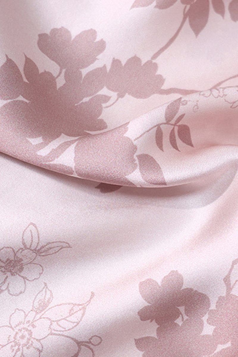 100% Mulberry Silk V-Neck Straight Cut Nightgown Thin Light Summer Loungewear Dress