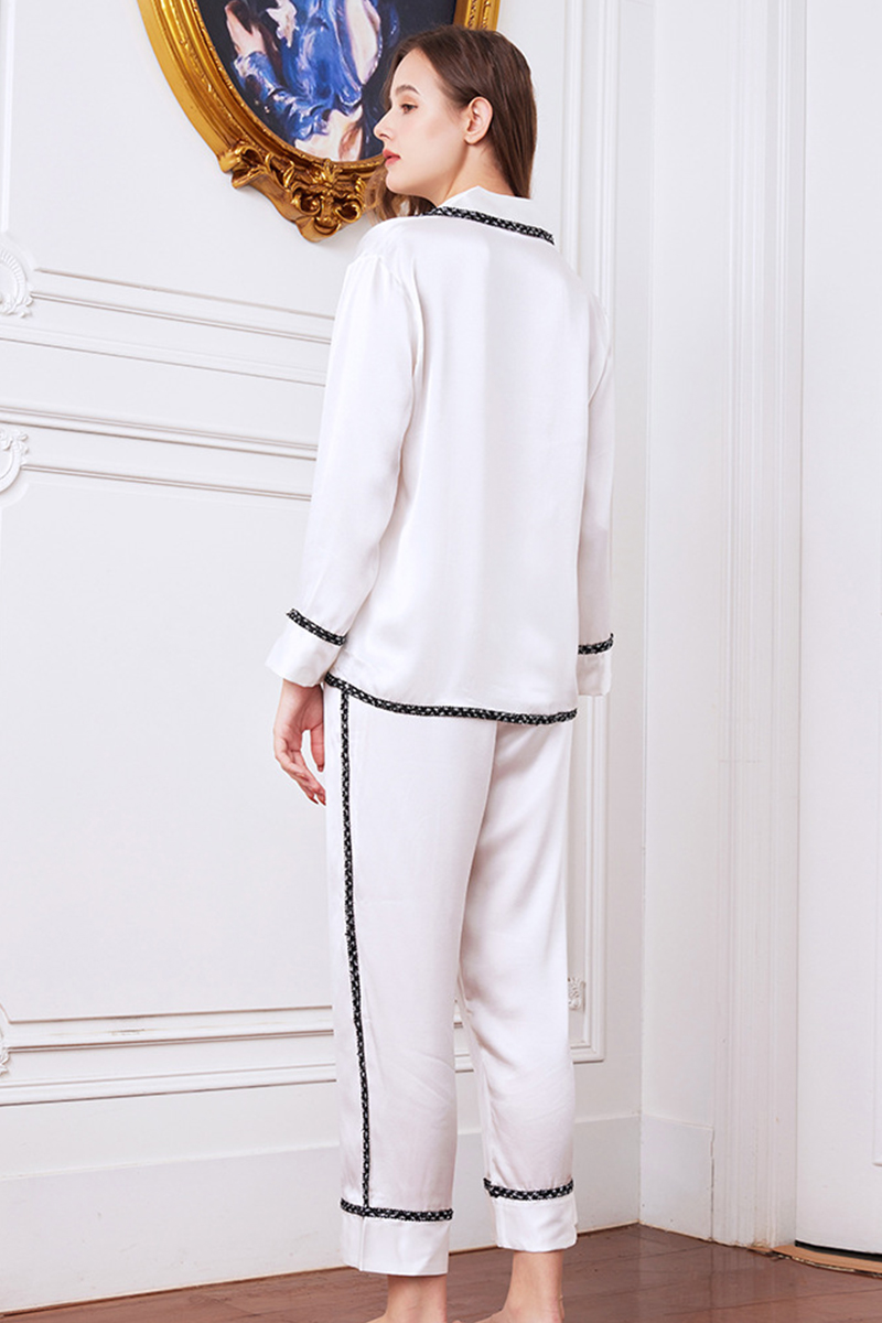 19 Momme Heavy 100% Mulberry Silk 2-Piece Pajama Set Elegant Nobility Style Luxury Loungewear