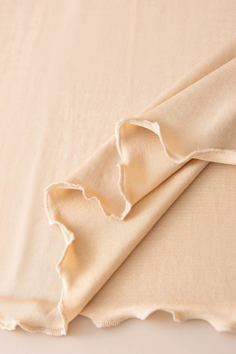 100% Mulberry Silk Ruffle Trim Basic Silk Camisole Knitted 100% Mulberry Silk Sleeveless Tank Top