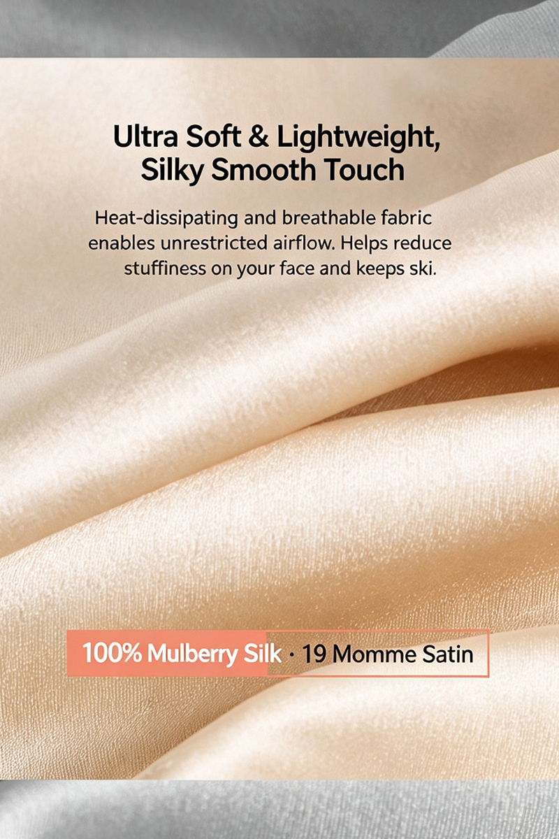 19 Momme 100% Mulberry Silk Full Face & Neck Protection Mask Breathable UV Protection Face Veil for Summer Anti Oil Smoke Silk Facial Cover