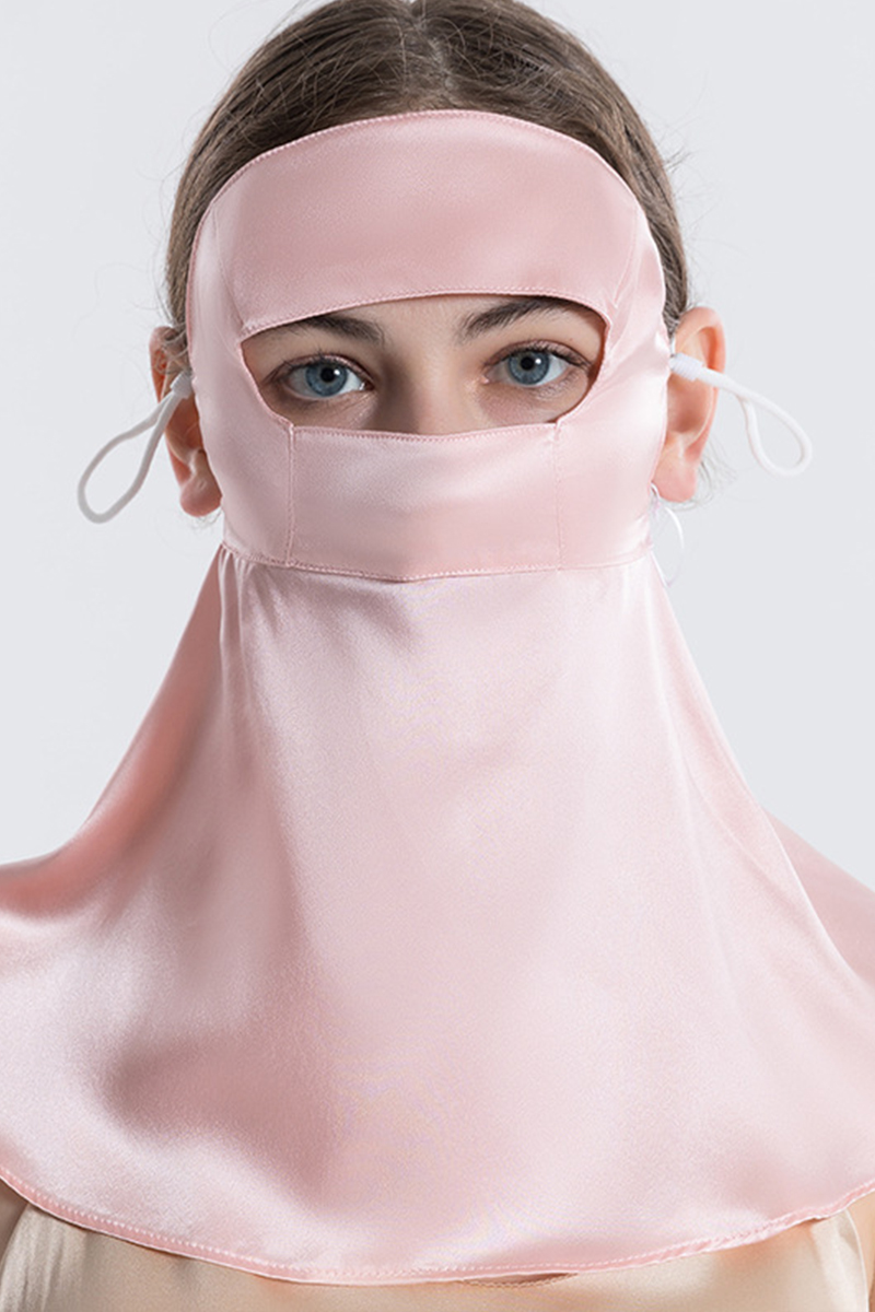 19 Momme 100% Mulberry Silk Full Face & Neck Protection Mask Breathable UV Protection Face Veil for Summer Anti Oil Smoke Silk Facial Cover