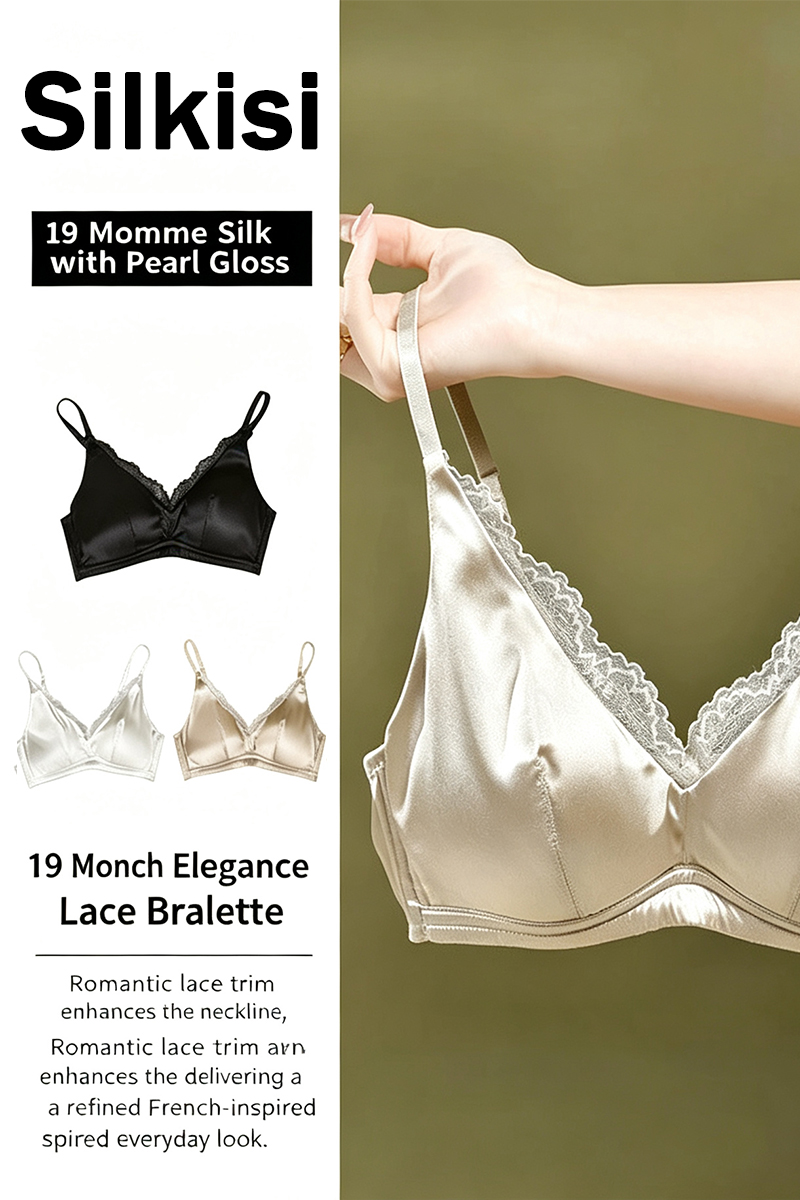 93% Mulberry Silk Women Thin Strap Seamless Wireless Bra Supportive Anti-Sagging Comfort Lingerie