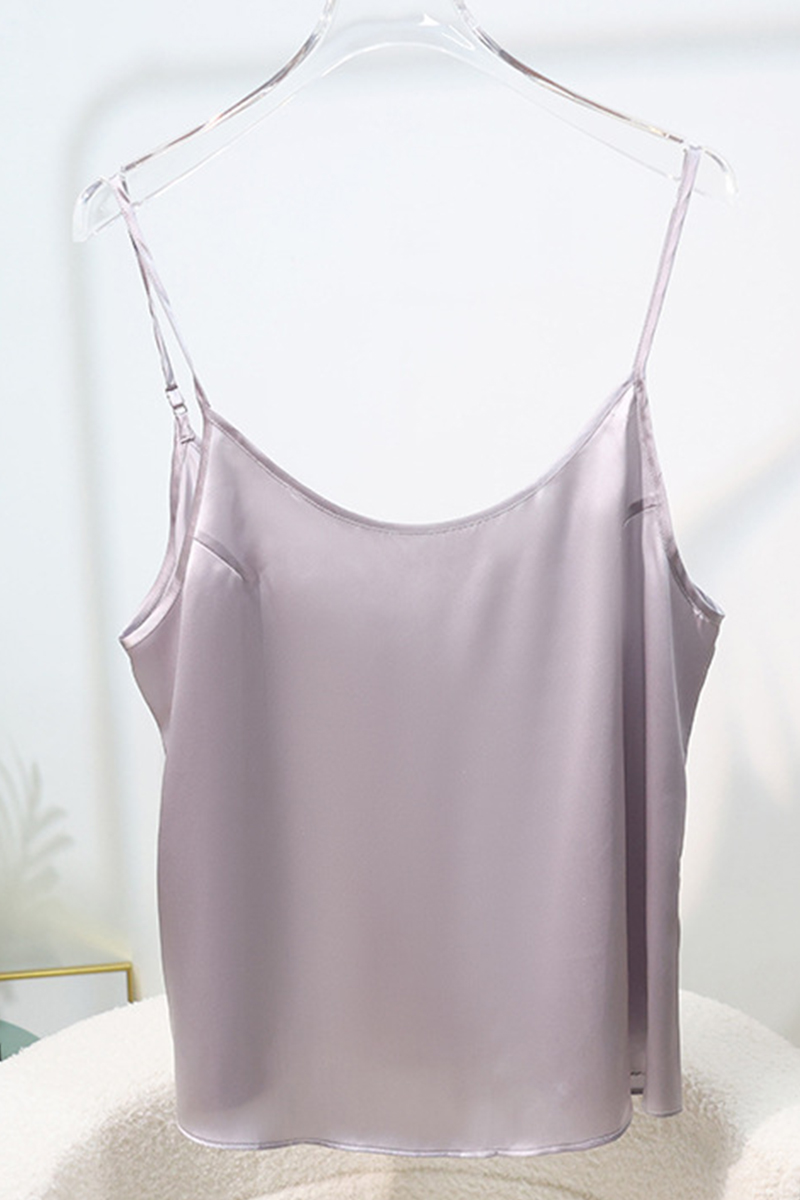 100% Mulberry Silk Camisole Set Breathable Summer Sleepwear Lounge Set