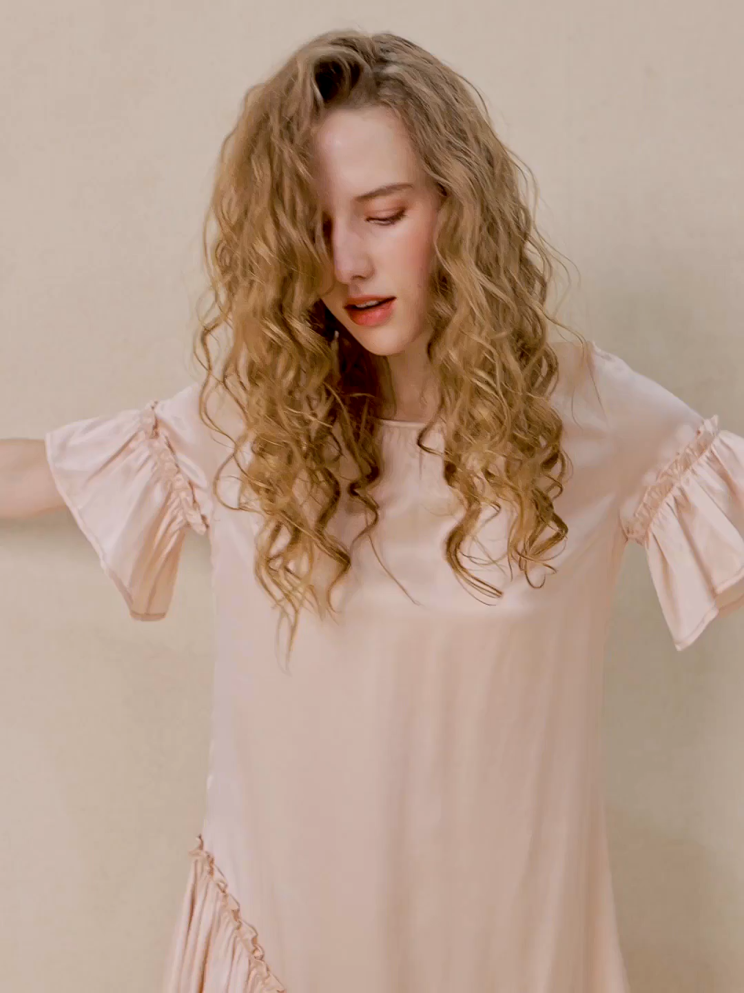19 Momme Heavy Mulberry Silk Slip Dress Short Sleeve Nightgown