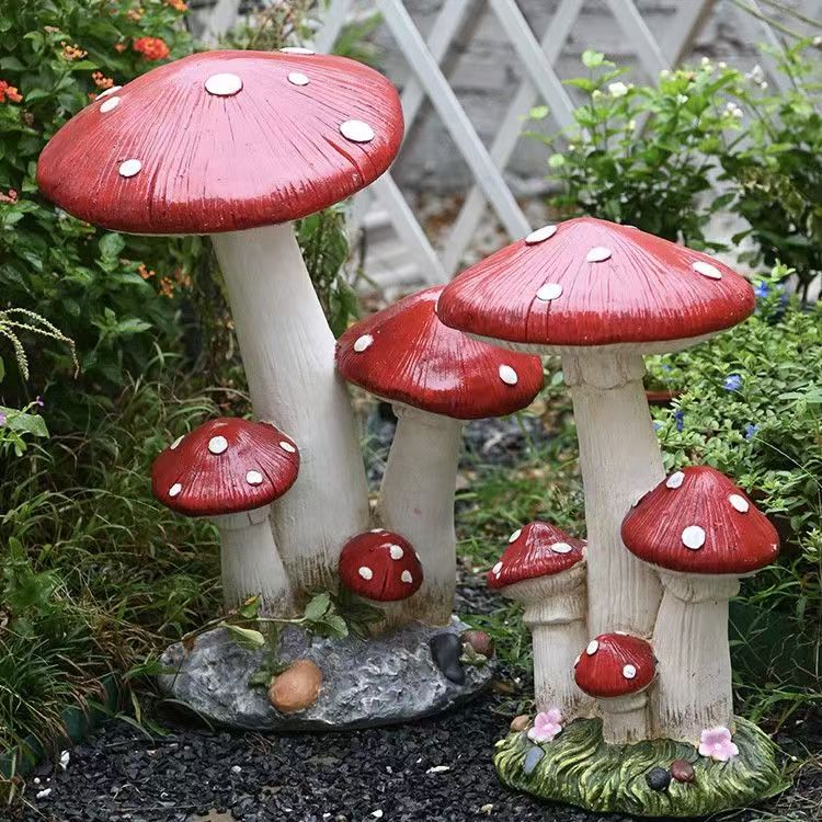 巨無霸紅蘑菇擺件