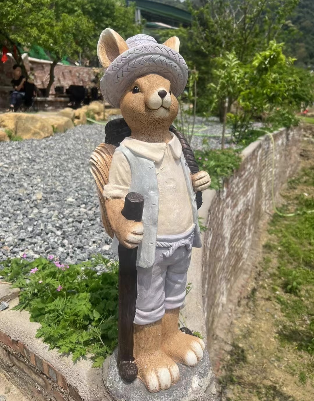 松鼠夫婦落地裝飾擺件