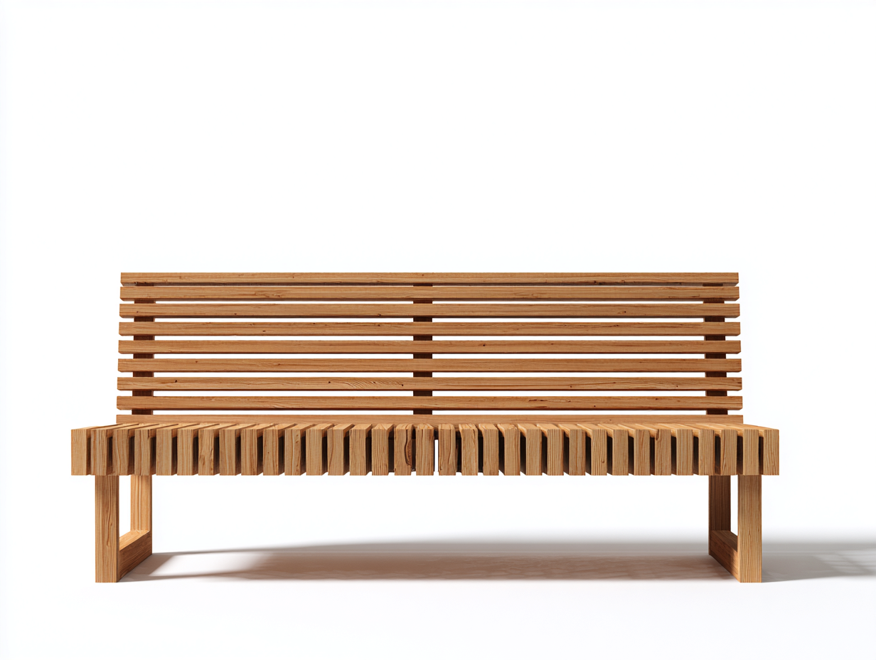 Gartenbank aus Massivholz 140x58x78 cm Naturfarben für Garten und Terrasse - mit Armlehnen - Modernes Design-Lomiiospace