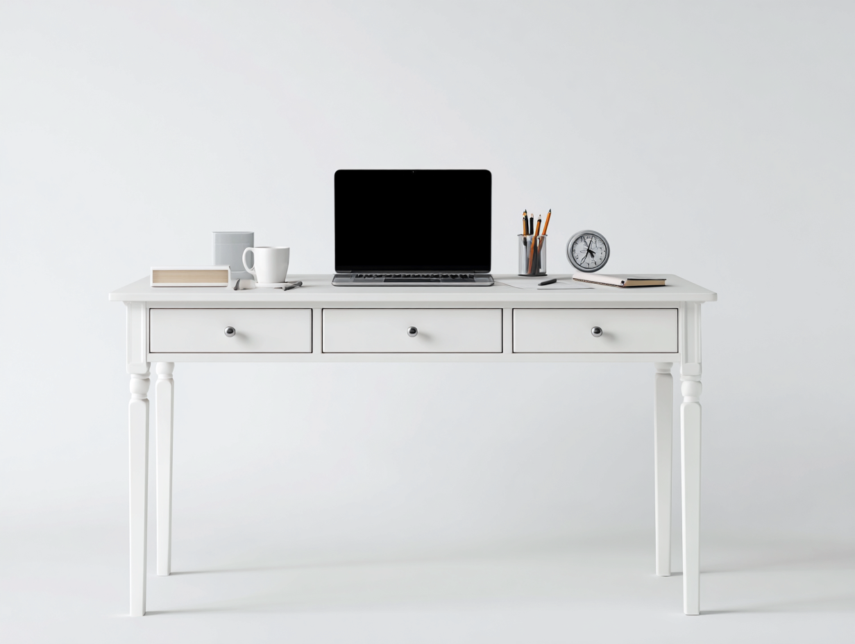 Schreibtisch-Holzwerkstoff-138 x 58 x 75 cm-Weiß-Klassischer Stil-Lomiiospace