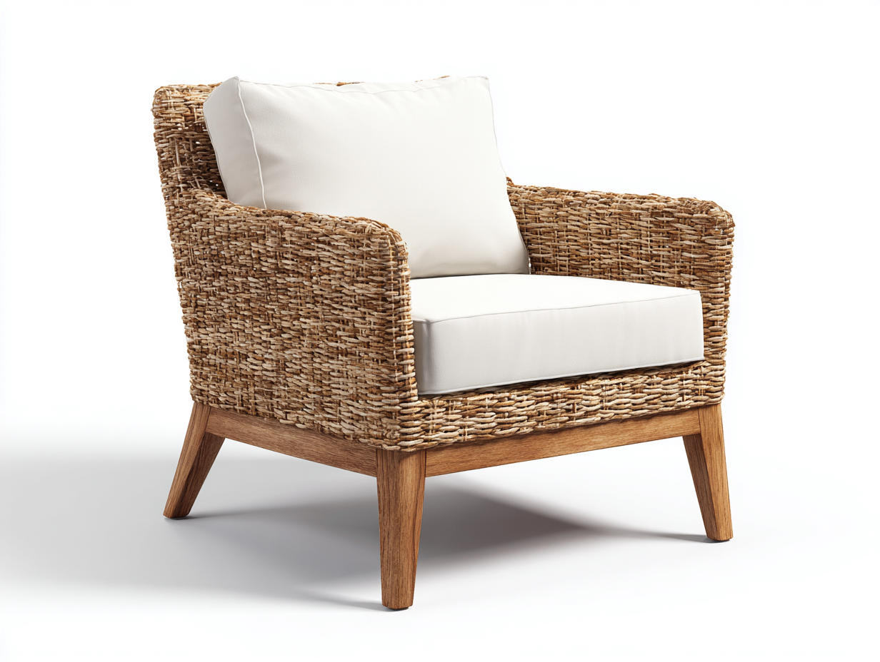 Polyrattan Gartensessel Rattan 82x78x84 cm Braun-Weiß für Garten Natürliches Design-Lomiiospace