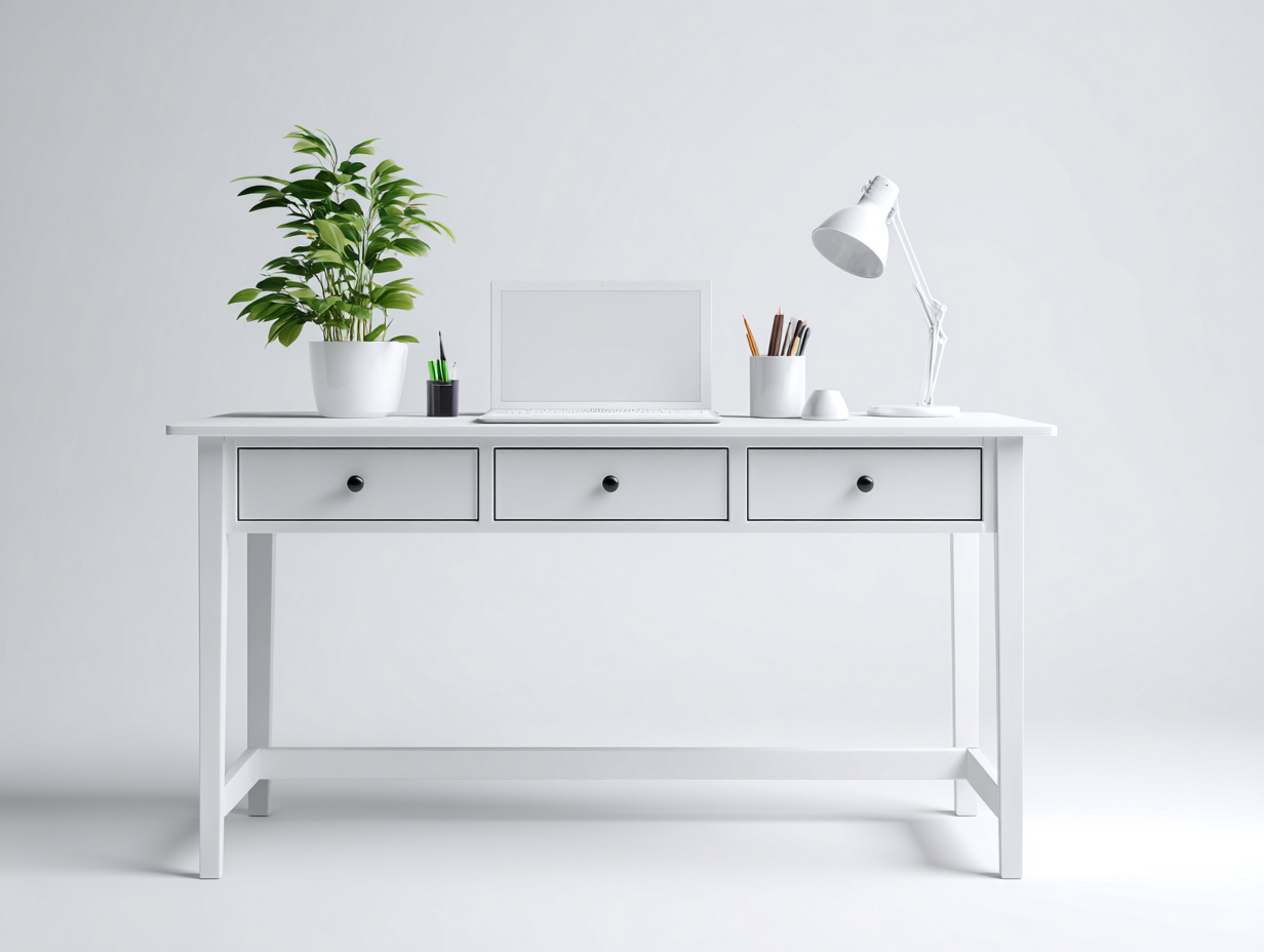 Schreibtisch-Holzwerkstoff-135 x 55 x 75 cm-Weiß-Zeitloser Stil-Lomiiospace