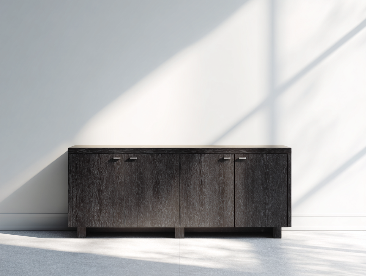 Mueble recibidor madera 180x40x75 cm negro para entrada - diseño moderno-Cocoroliving