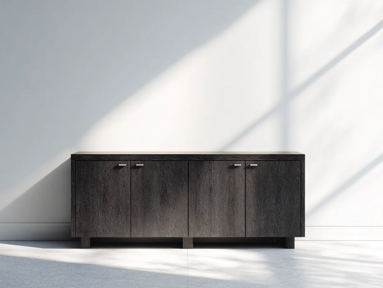 Mueble recibidor madera 180x40x75 cm negro para entrada - diseño moderno-Cocoroliving