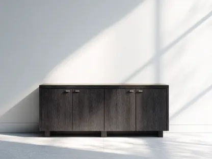 Mueble recibidor madera 180x40x75 cm negro para entrada - diseño moderno-Cocoroliving
