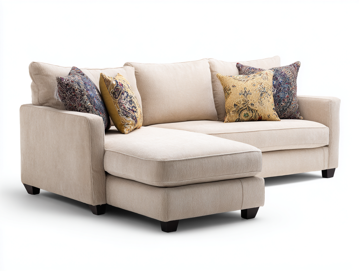 Sofás de esquina tela 210x150x85 cm - beige - chaise longue - diseño moderno-Cocoroliving