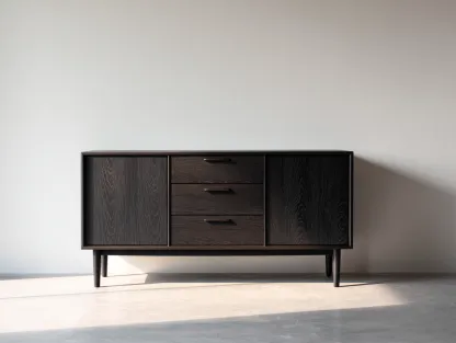 Mueble recibidor madera maciza 150x40x80 cm - marrón oscuro - diseño moderno-Cocoroliving