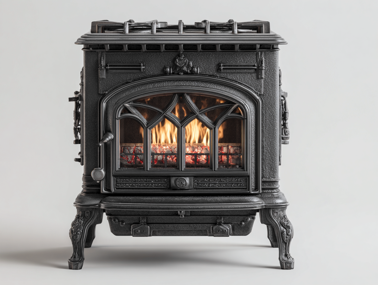 Chimeneas eléctricas metal con efecto llama 60x35x70 cm - negro - diseño clásico-Cocoroliving