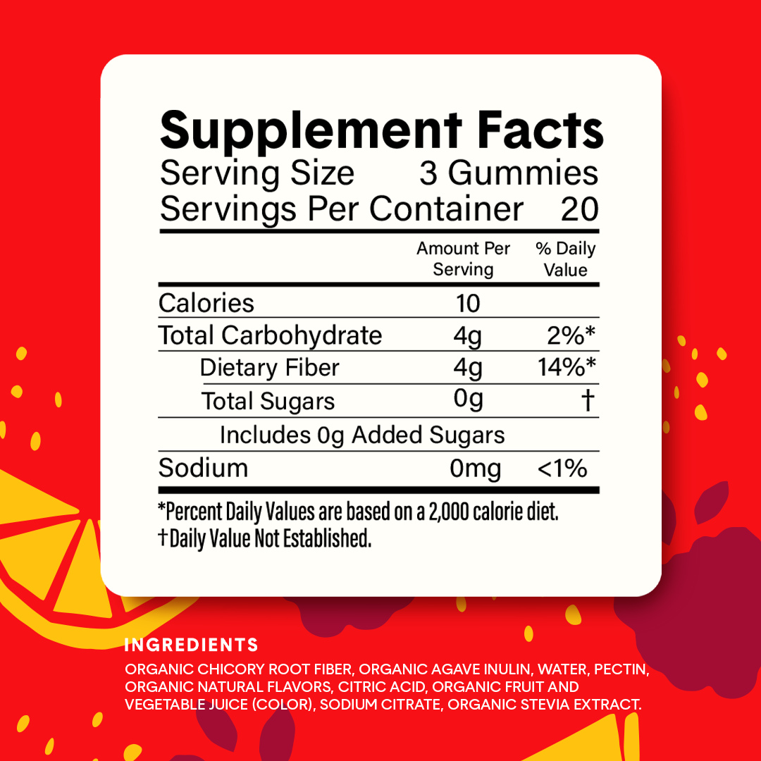 SUPERFIBER Gummies supplement facts panel
