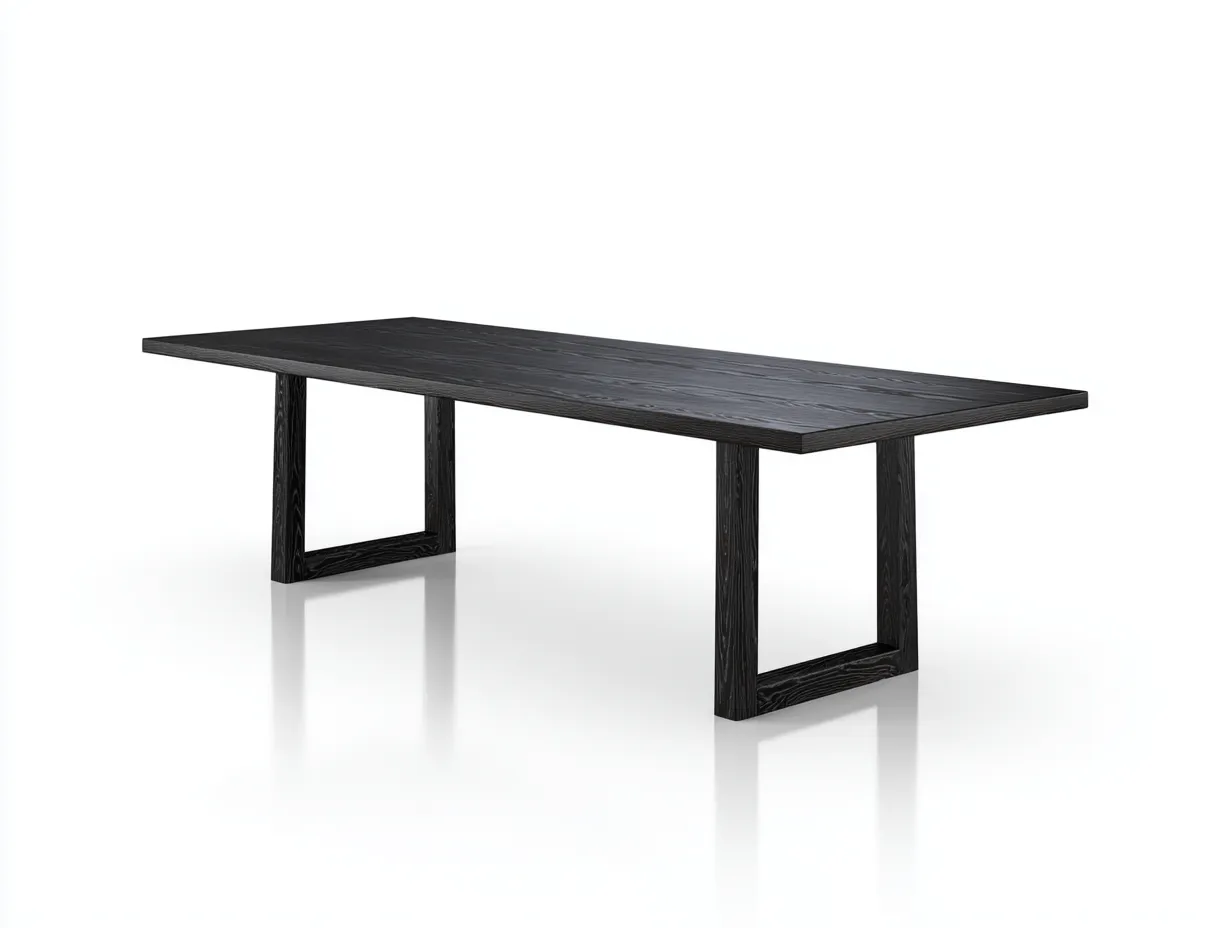 Esstisch Schwarzholz 220x95x76 cm - strukturierte Platte - moderner Loftstil-Socoradwell