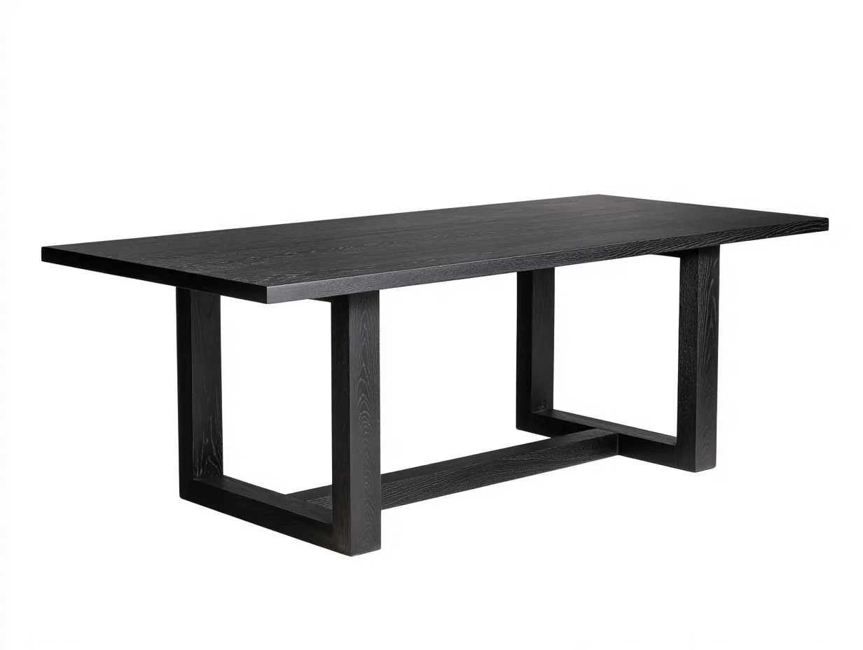 Esstisch Schwarz 225x95x76 cm - massive Rechteckplatte - Esszimmer Loftlook-Socoradwell