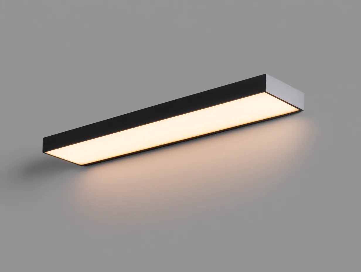 Aplique lineal de pared 80x8x6 cm - negro y blanco cálido - para exterior - diseño rectangular ultrafino con difusor frontal integrado