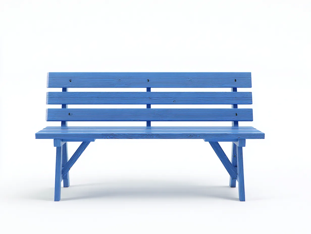 Banco 140x62x85 cm - madera azul para exterior - estilo contemporáneo y funcional