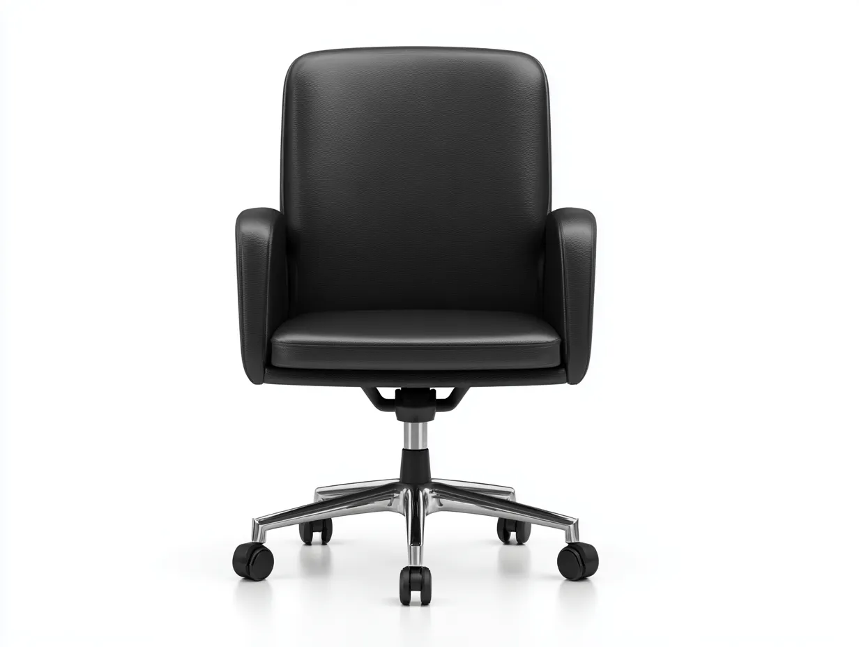 Silla de oficina ejecutiva - 66x68x107 cm - negro y plata - estilo contemporáneo - respaldo alto con reposabrazos integrados y base giratoria de cinco ruedas