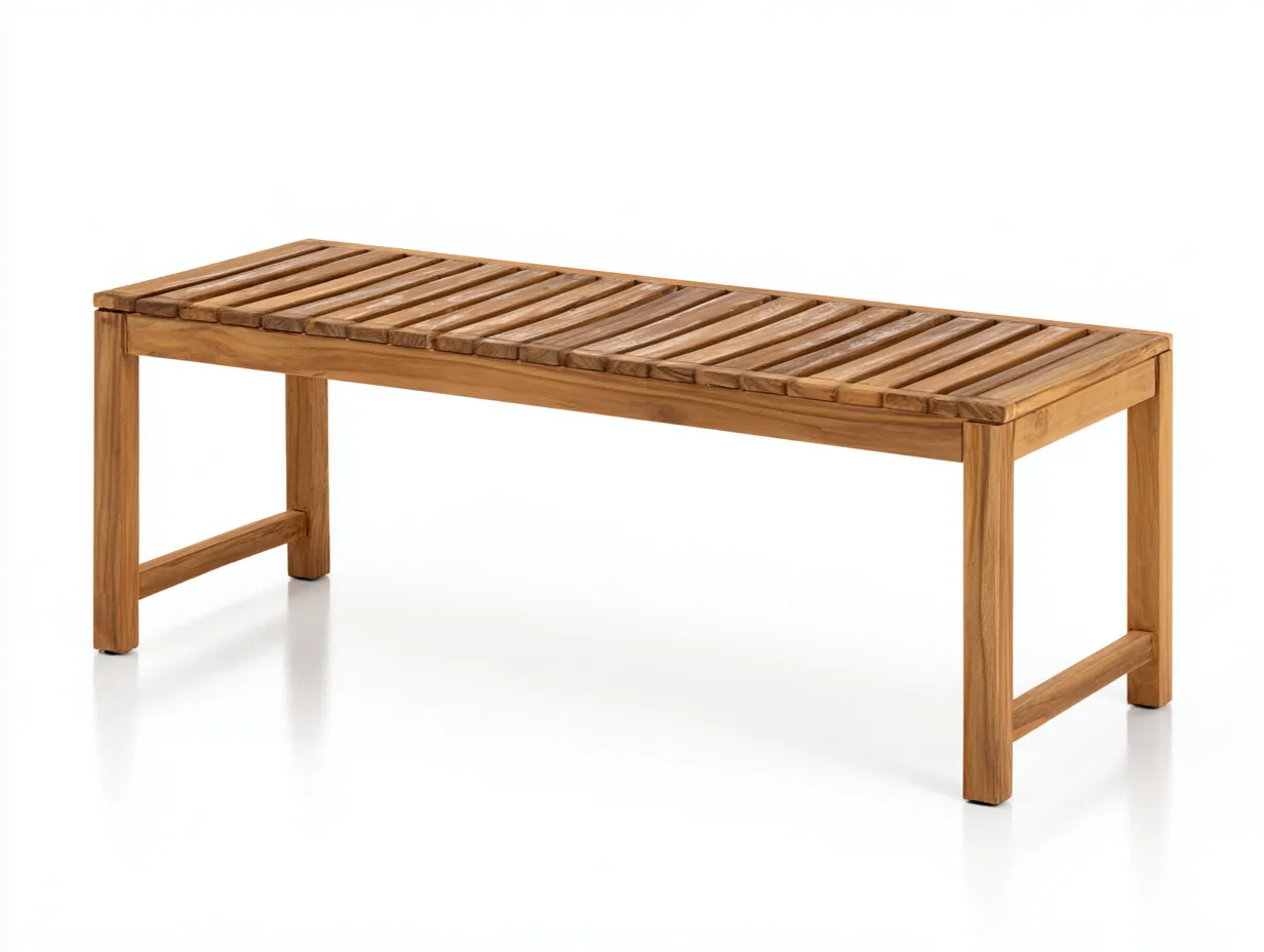 Banco de madera 140x35x45 cm - marrón - para exterior - estilo sencillo y resistente