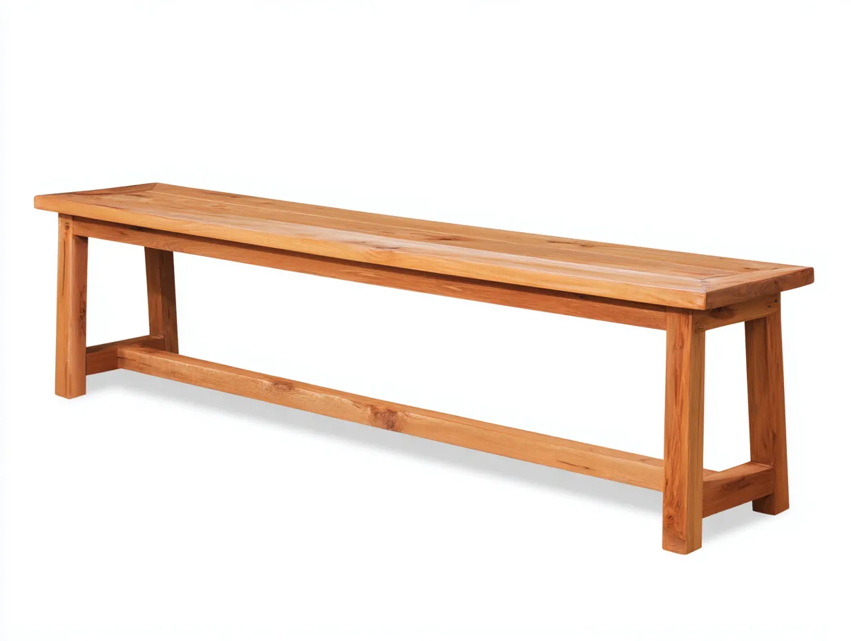 Banco de exterior 180x35x45 cm - madera maciza - marrón claro - estilo rústico lineal