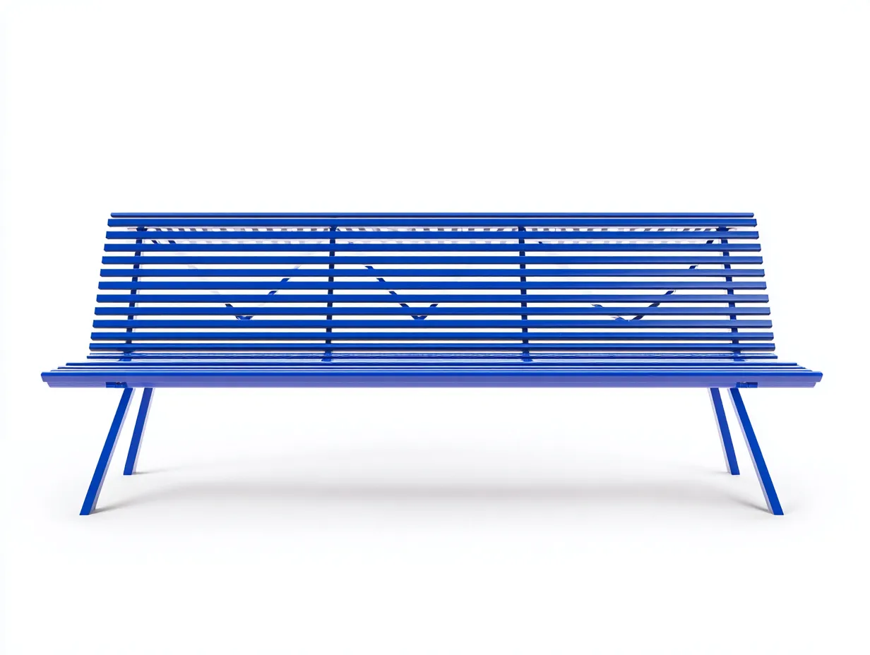 Banco 180x58x82 cm - acero azul para exterior - diseño moderno y resistente