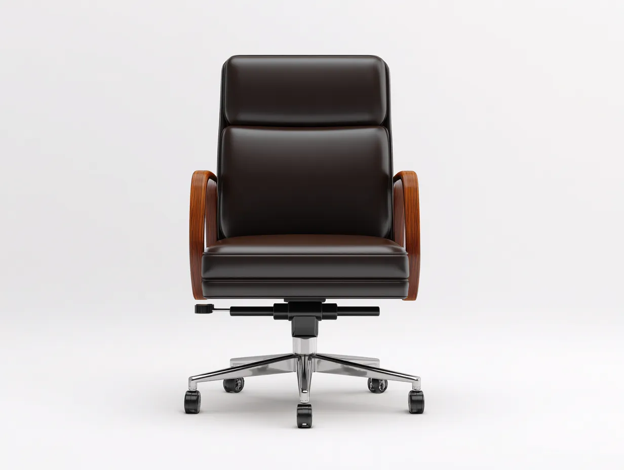 Silla de oficina ejecutiva - 66x68x107 cm - negro y plata - estilo contemporáneo - respaldo alto con reposabrazos integrados y base giratoria de cinco ruedas