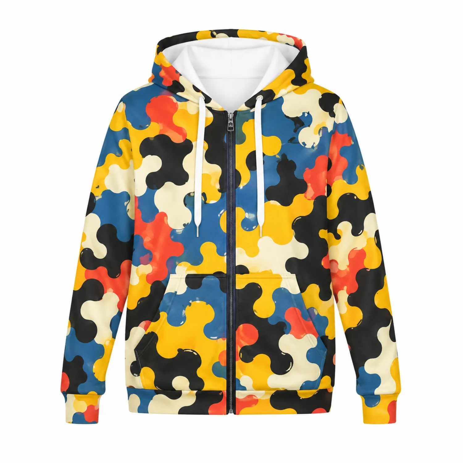 Felpa con Cappuccio a Zip Multicolore Vivace