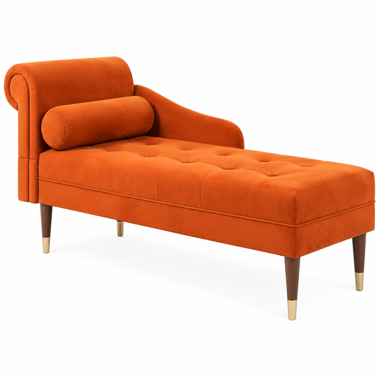 Elegante Vesgantti Samt Chaiselongue mit lier Armlehne und Lendeissen, fur Wohnzimmer und Buro