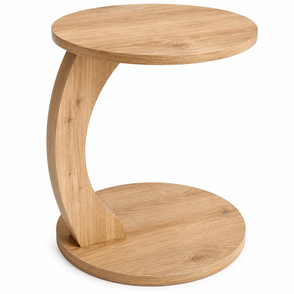 Sugodesign Rollbarer Couchtisch in Nussbaumoptik, Kleiner C-formiger Sofatisch fur Wohnzimmer