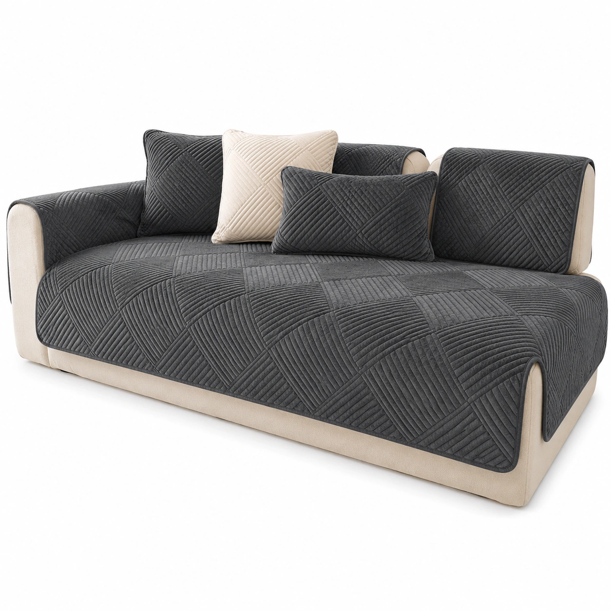 Anti-Rutsch Sofabezug fur Wohnzimmer - Universelle Abdeckung fur 1/2/3/4-Sitzer