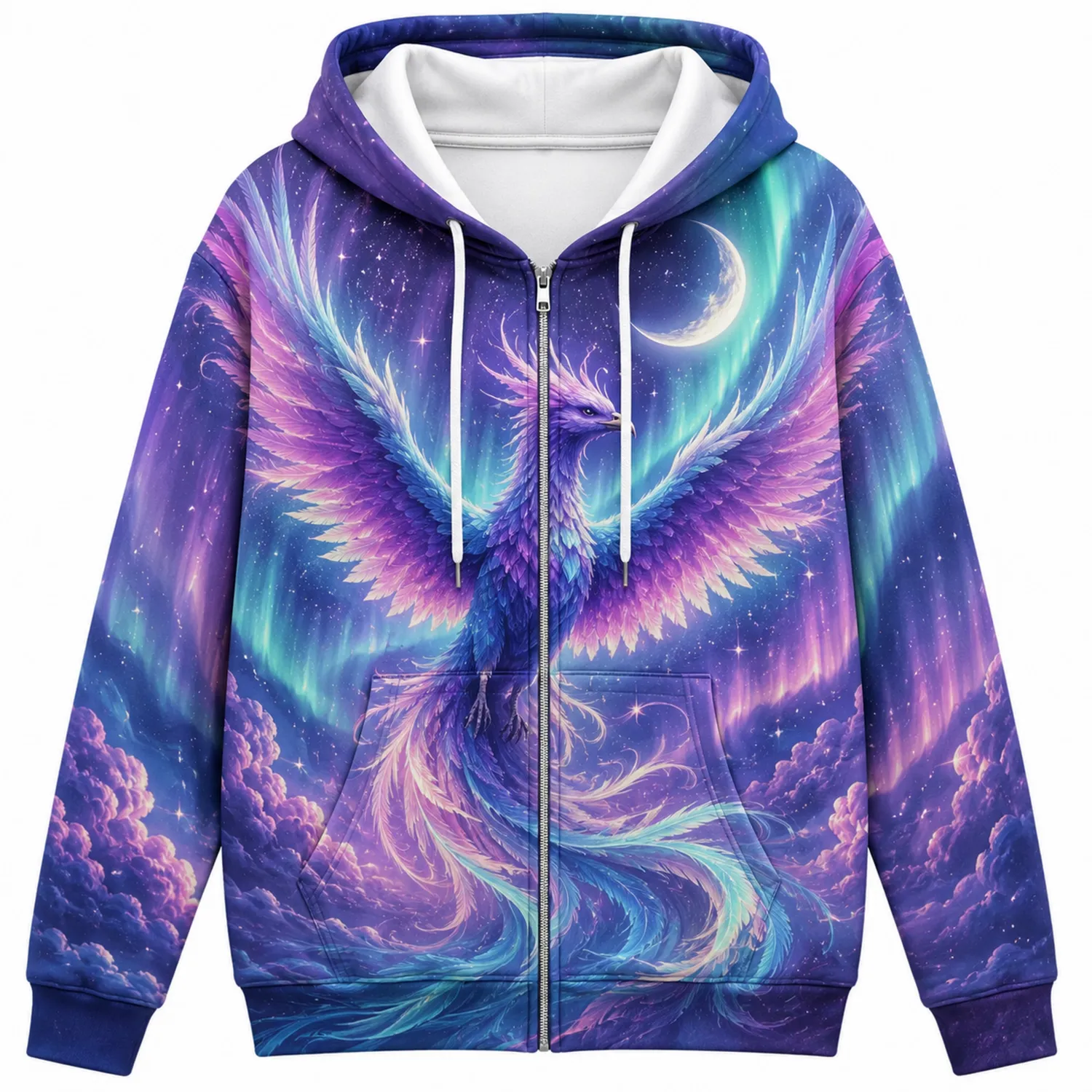 Sudadera con Capucha de Fénix Aurora Boreal Multicolor
