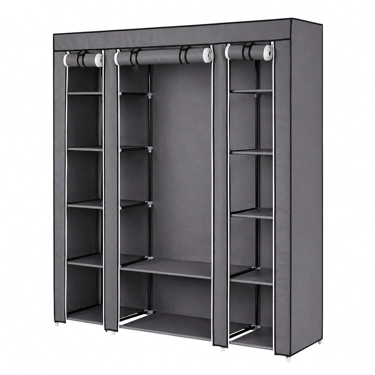 Faltbarer fkleiderschra 175x0x45 cm in Grau von dibea-Oakentra