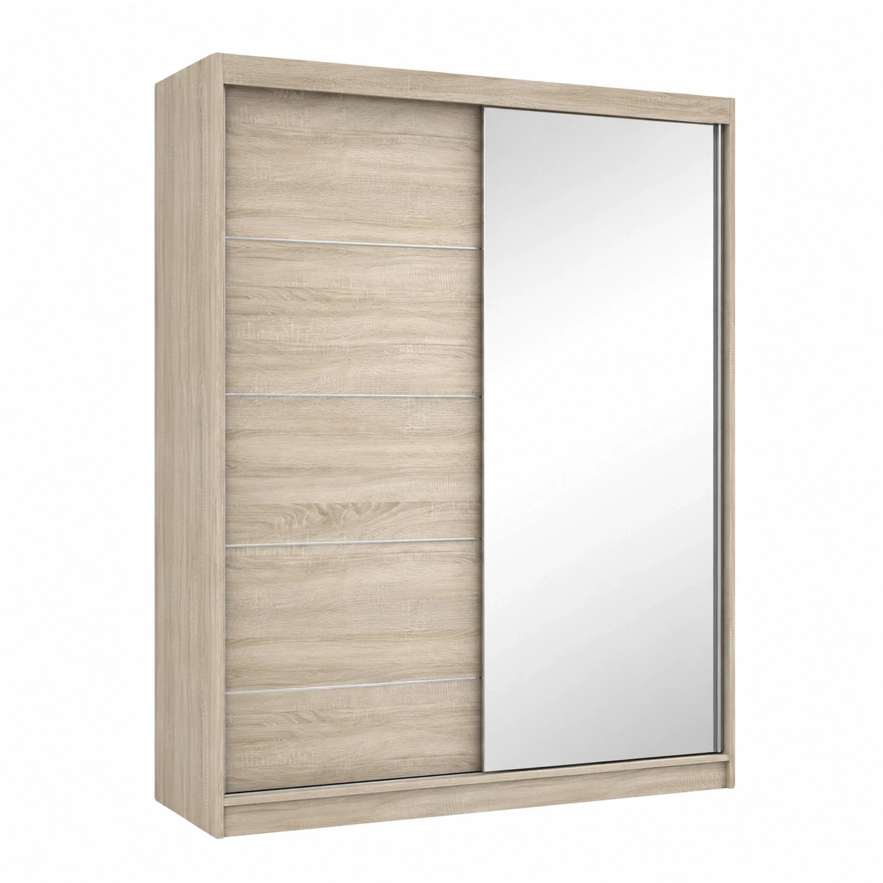 Moderner Schwebeturenschra mit Spiegel, 0x61x200 cm - Ideal fur Schlafzimmer und Aleidezimmer-Oakentra