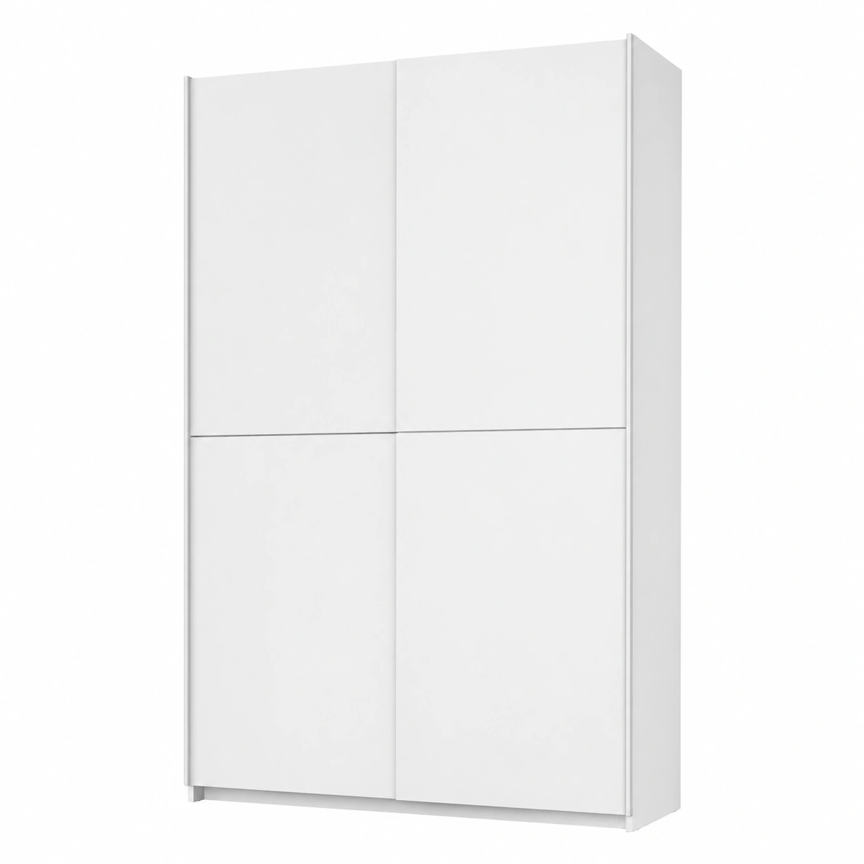 Moderner Schwebeturenschra mit Grossem Stauraum, Weiss - 125x195x38 cm-Oakentra