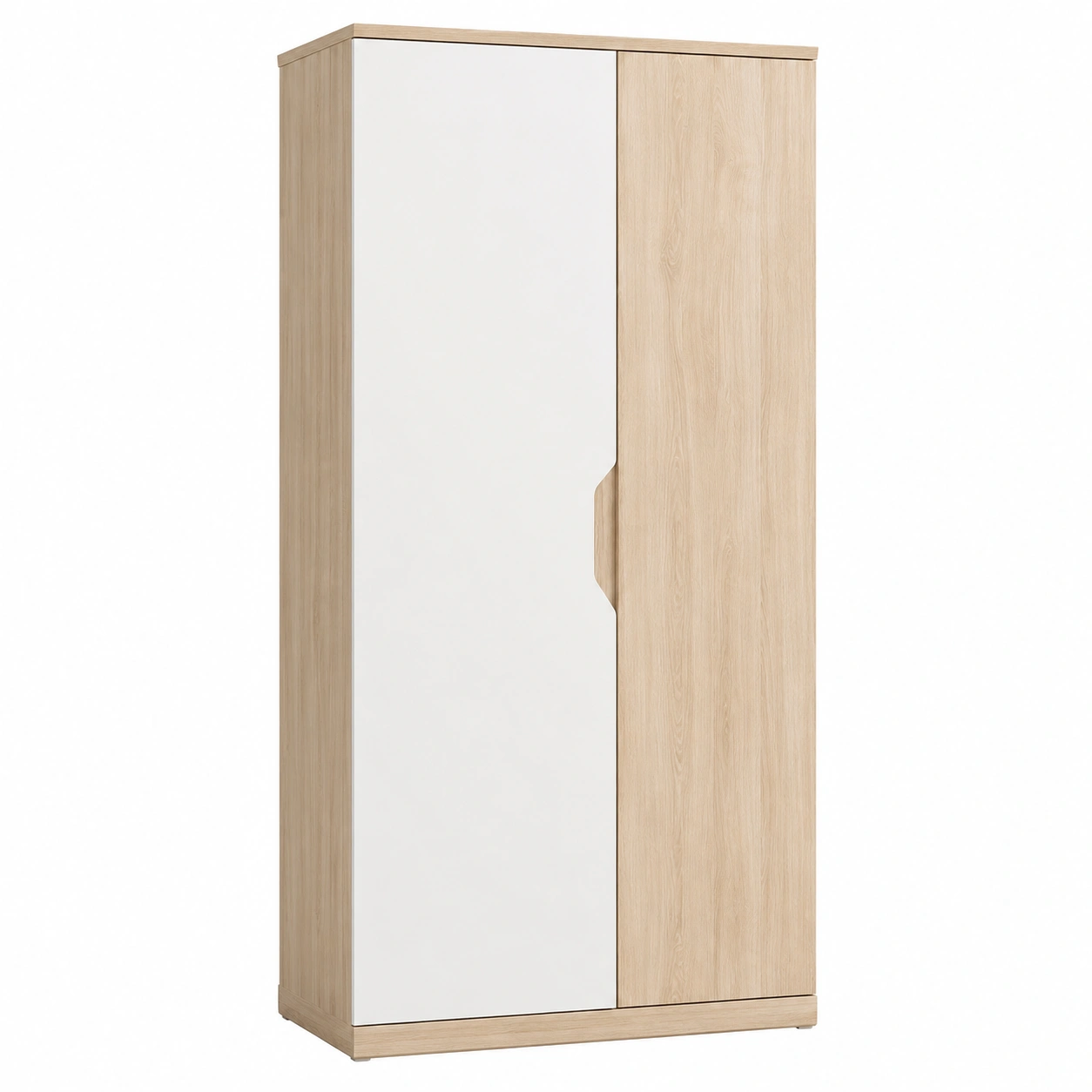 NET106 Mehrzweckschra, 2-turig, Weiss mit Sonoma Eiche Dekor, 69x179x35 cm-Oakentra