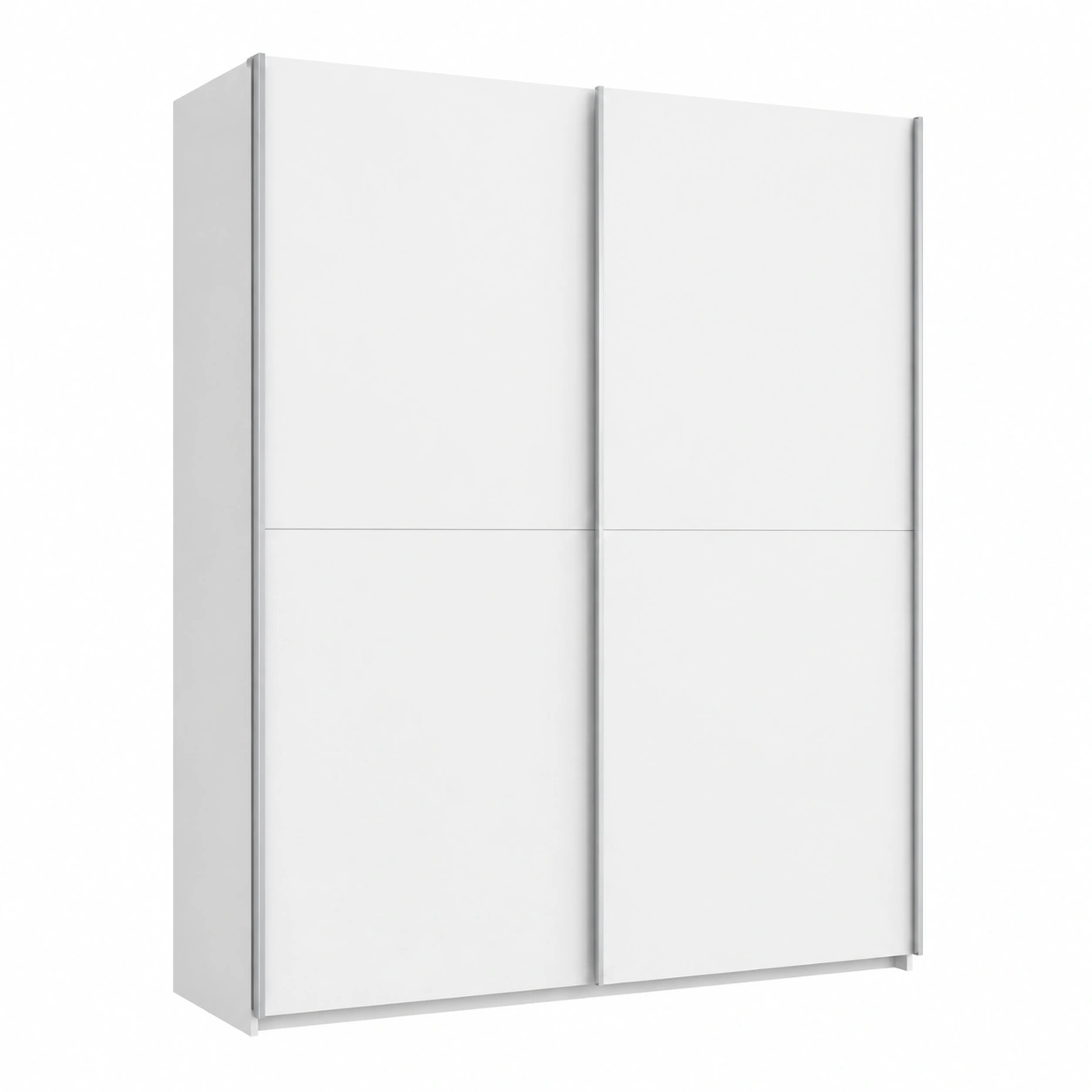 Moderner Schwebeturenschra in Weiss Matt mit Einlegeboden und Kleiderstange, 170 cm-Oakentra