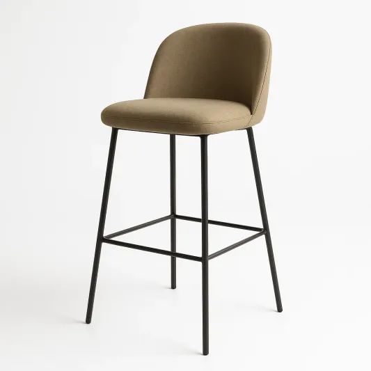 Barhocker aus Stahl mit Polyestergewebe 100cm Braun-decovrisa